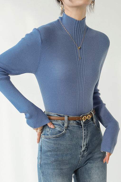 Elegant Ruffle Trim Knit Sweater - liwisi