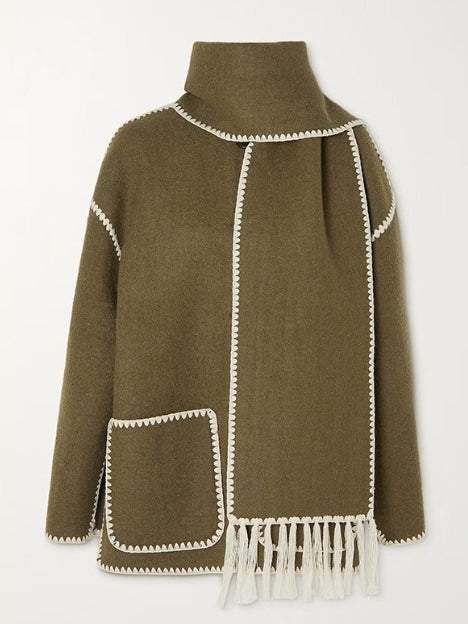 Elegant Woolen Coat with Bonus Scarf - liwisi
