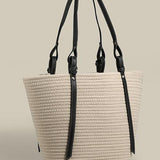 Large-capacity knitted wool tote bag