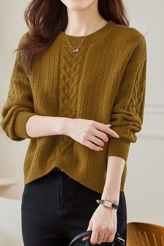 Round-neck Hollow Knitted Top - liwisi
