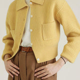 Warm Drop-Shoulder Lapel Cardigan