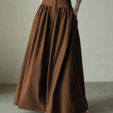 High-Waist Maxi Gathered Skants - 2 Colors Included