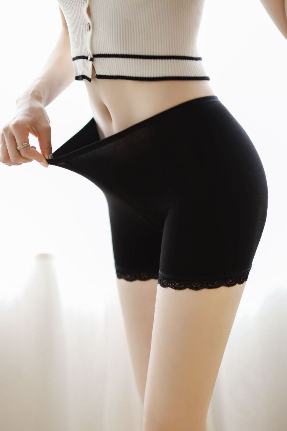 Ice silk seamless white leggings - liwisi