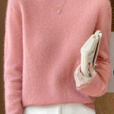 Solid-color round-neck base layer shirt