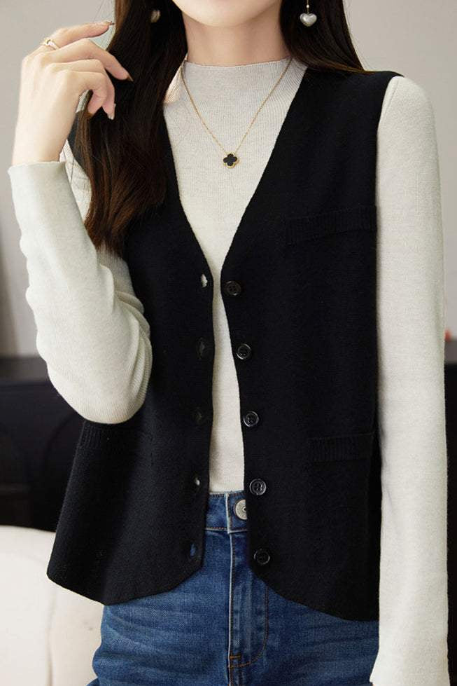 Sleeveless cardigan waistcoat - liwisi