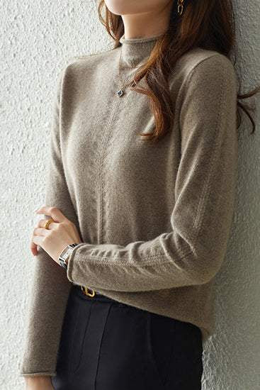 Half turtleneck knitted sweater. - liwisi