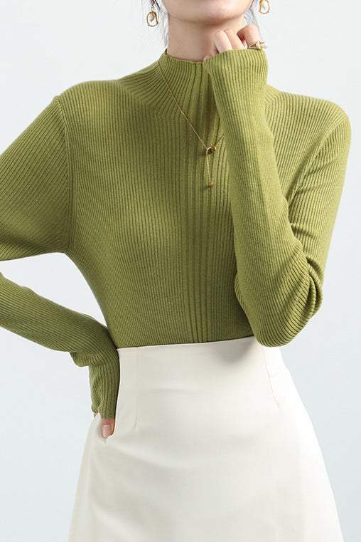 Elegant Ruffle Trim Knit Sweater - liwisi
