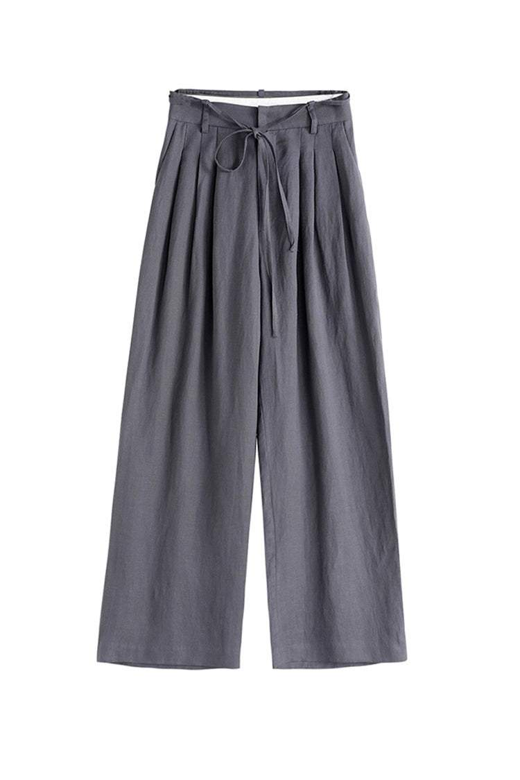 ひもベルト付タックインマキシワイドパンツ - liwisi