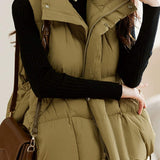 Minimalist Solid Color Down Vest Jacket