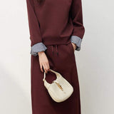 Simple sweatshirt and half skirt set