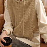 Hooded Bi-Color Jacquard Knit Hoodie