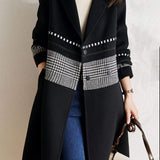 Versatile Houndstooth Wool Blend Coat