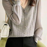 Chanel-Inspired V-Neck Decor Button Knit