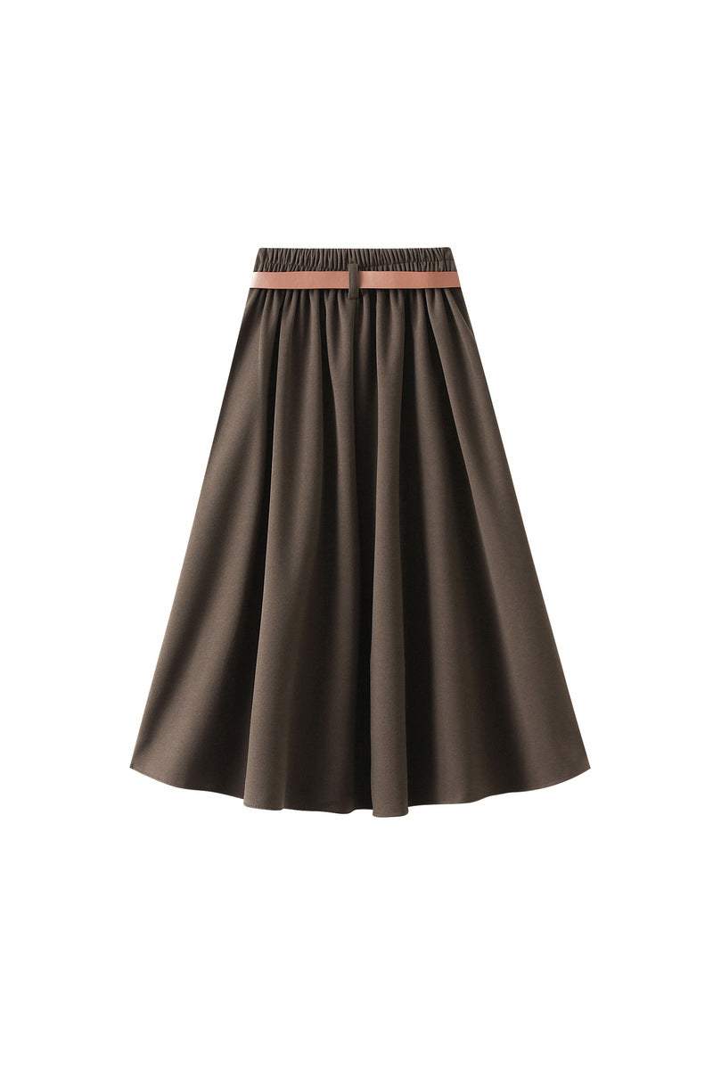 シンプルロングベルテッドスカート　2色入 - liwisi