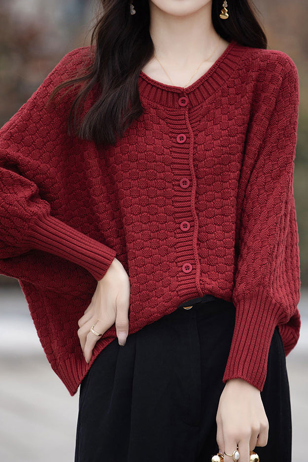 All-match batwing-sleeved cardigan - liwisi