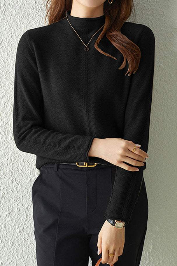 Half turtleneck knitted sweater. - liwisi