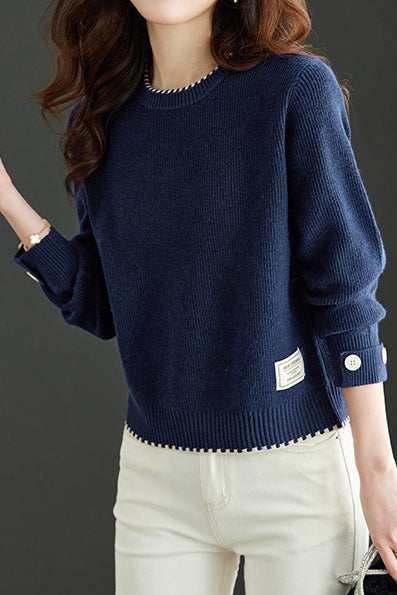 Loose round-neck sweater - liwisi