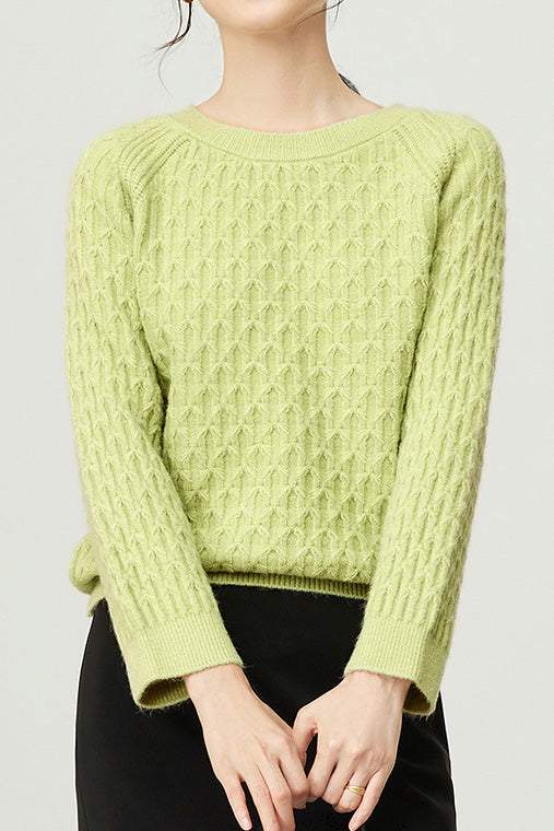 Jacquard plaid pullover knitted sweaters - liwisi