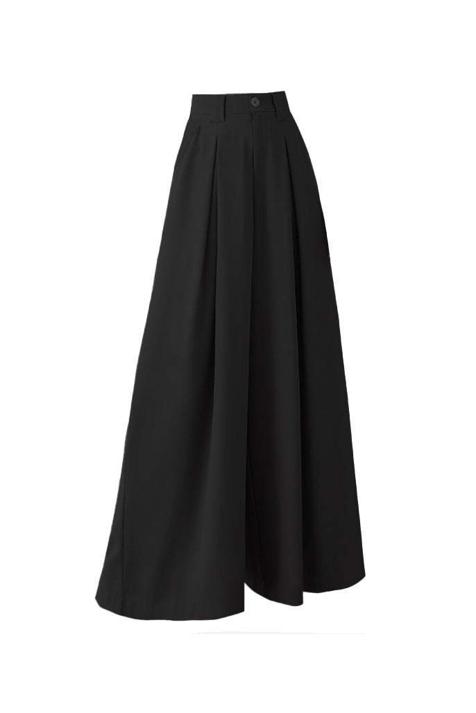 オフィススタイルタックロングワイドパンツ　2色入 - liwisi
