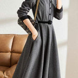 Retro Color Block Midi Dress