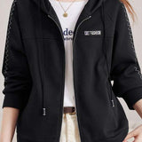 Basic Hooded Logo Decor Hoodie - 3 Colors Available