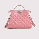 Diamond Pattern Feminine Kelly Bag - 4 Colors Available