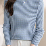 Slim long-sleeved knitted base layer shirt