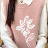 Round-neck pullover sleeveless waistcoat