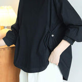 Round Neck Side Drawstring Sweatshirt - 3 Colors Available