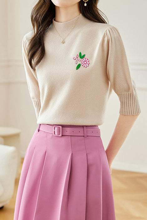 Elegant Embroidered Knitted Top - liwisi