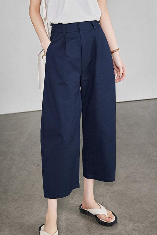 Casual nine-quarter length wide pants, 2 colors included