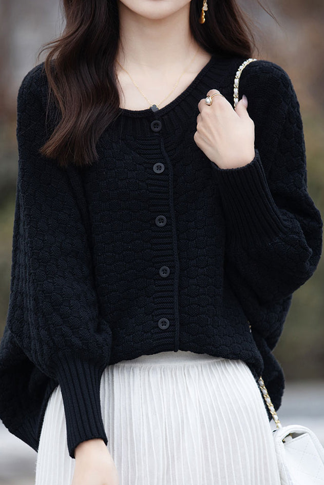 All-match batwing-sleeved cardigan - liwisi