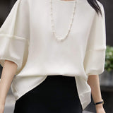 Round Neck Dolman Sleeve T-Shirt - 3 Colors Available