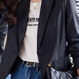 Montgomery Collar Leather Tailored Jacket - 2 Colors Available