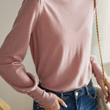 Button Decorated Slit Sleeve Knit Top - 5 Colors Available