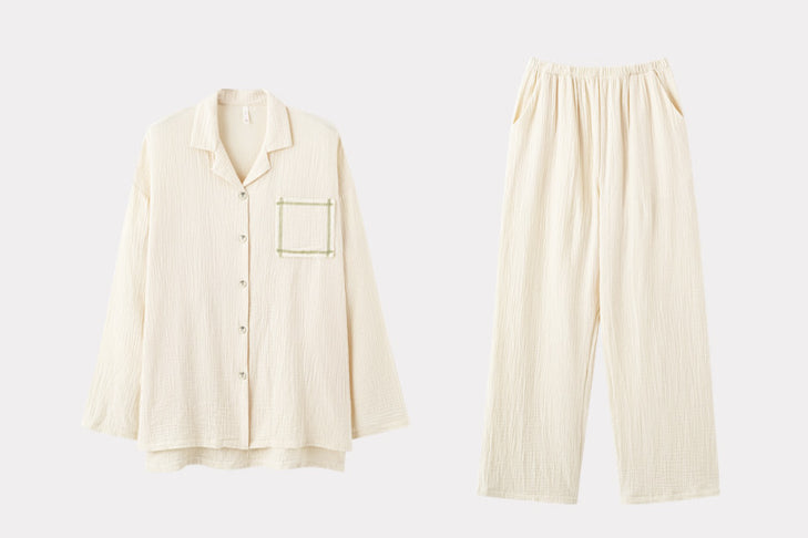 Class A pure cotton double-layer gauze pajamas - liwisi