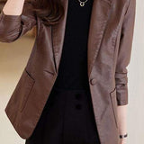 Montgomery Collar Leather Tailored Jacket - 2 Colors Available