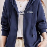 Basic Hooded Logo Decor Hoodie - 3 Colors Available