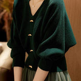 V-Neck Button Detail Knit Top