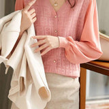 Chanel-Inspired V-Neck Decor Button Knit
