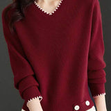 V-neck knitted sweaters