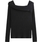 オフショルダーネックシンプルニットトップス　6色入 - liwisi