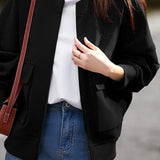 Round Neck Double Flap Pocket Long Sleeve Blouson-2 Colors Available