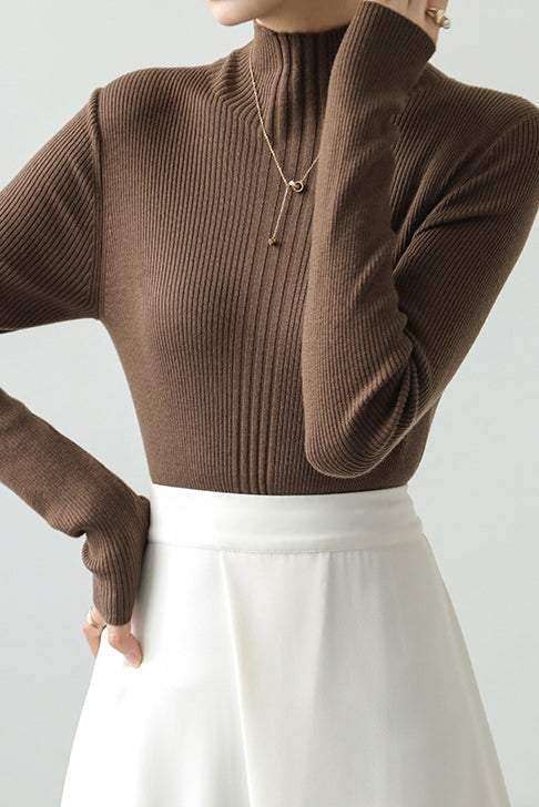 Elegant Ruffle Trim Knit Sweater - liwisi