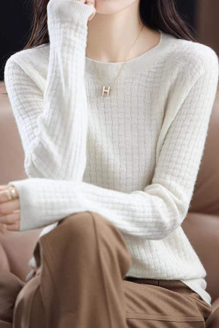All-matching round-neck knitted top - liwisi