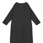 ノーカラーバックスリットロングメルトンコート　裏地付　3色入 - liwisi