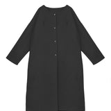 ノーカラーバックスリットロングメルトンコート　裏地付　3色入 - liwisi