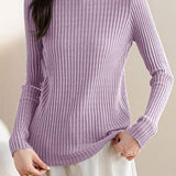 Slim long-sleeved knitted base layer shirt