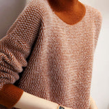 Warm Turtleneck Patchwork Sweater