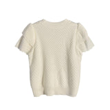 Round Neck Glitter Decor Double Sleeve Knit - 3 Colors Available